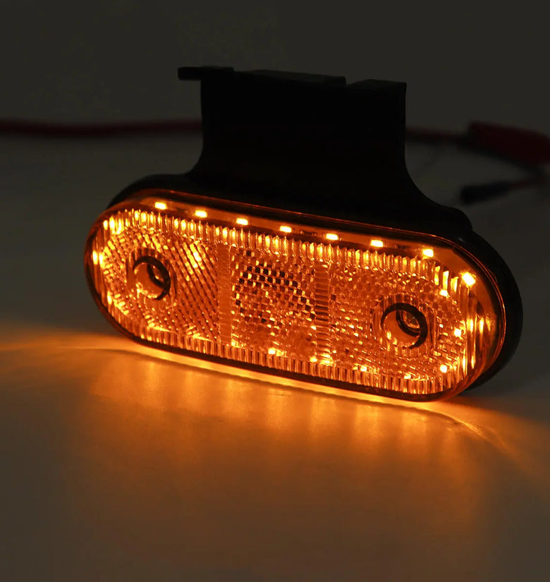 12V/24V 20 LED Side Marker Lights Reflector Lamp Amber With Bracket For Truck Trailer