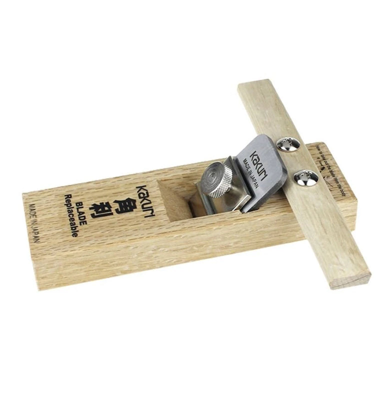 KAKURI Woodworking Hand Plane 42mm Carbon Steel Replaceable Blade 180mm Hardwood Body Carpenter Smoothing Tool