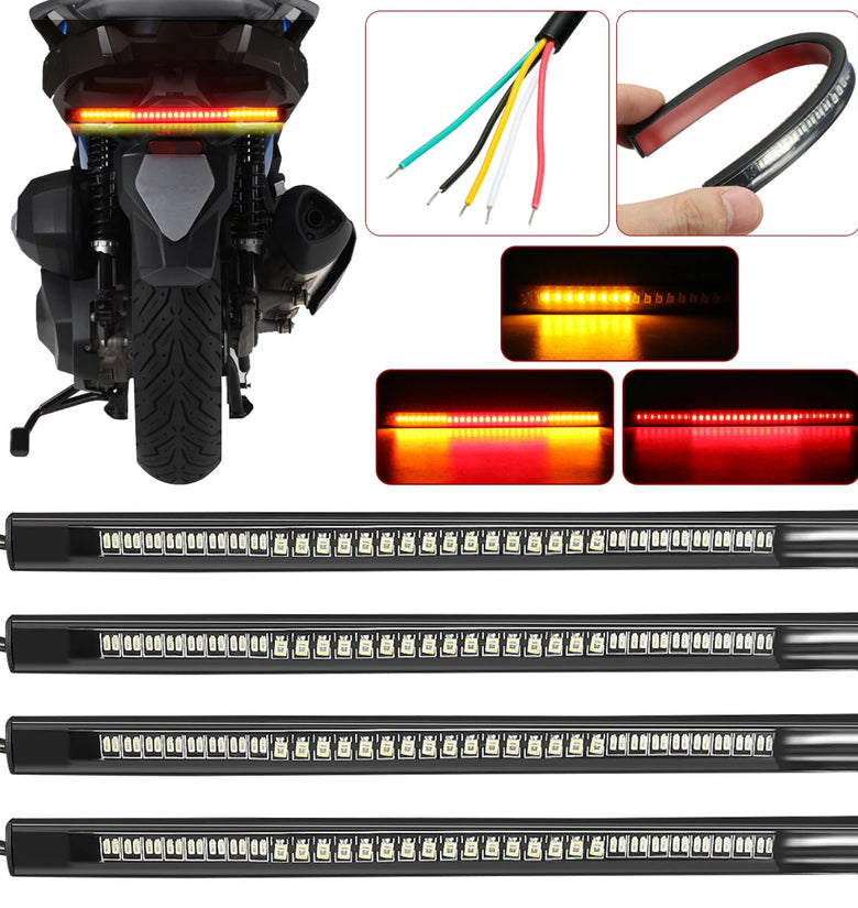 Motorcycle Car 48 LED SMD Tail Light Brake Turn Signal Light Bar 16SMD Turn Light + 32SMD Brake Light