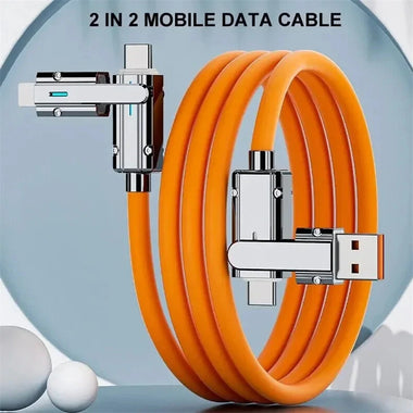 4-in-1 120W USB-A/Type-C to iP/Type-C Cable Fast Charging Data Transmission Copper Core Line 1M/1.5M Long for iPhone 15 14 13 for Samsung Galaxy S24 for Huawei Pura 70 Ultra for Xiaomi Civi 4Pro