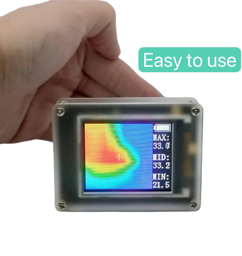 AMG8833 8x8 Infrared Thermal Imager IR Thermal Imaging Camera Temperature Sensor 1.8 Inch TFT Display 7M Farthest Detection Distance PCB Circuit Industrial Testing