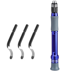 Aluminum Handle Deburring Tool Trimming Cutter with Replaceable Blades for Metal Plastic Wood Precision Craft Rotary Bit