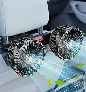 Car Fan 360 3-speed Car Seat Back Cooling Fan USB Charge Dual Head Fan Adjustable Rotation Neck Cooler for Car Home Accessories