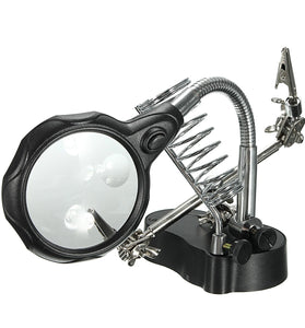 Multifunctional Electric Soldering Station Auxiliary Clamp Electric Iron Double Led Light Industrial Maintenance Bracket Type Magnifying Glass
