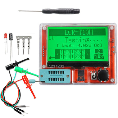 LCR-T10H Transistor Tester Multimeter TFT Display Auto Measurement 3.7V Lithium Battery 25pF-100mF 0.01-50M 80x60x20mm
