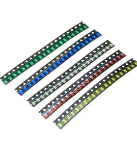 500Pcs 5 Colors 100 Each 1206 LED Diode Assortment SMD LED Diode Kit Green/RED/White/Blue/Yellow