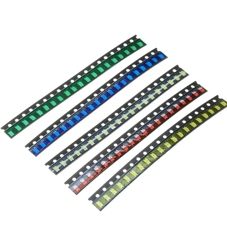 500Pcs 5 Colors 100 Each 1206 LED Diode Assortment SMD LED Diode Kit Green/RED/White/Blue/Yellow