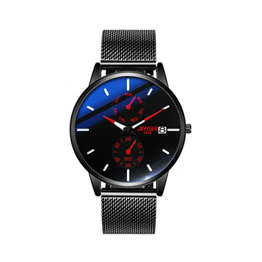 AIYISHI Men Simple Luxury Fashion Quartz Watch Luminous Waterproof Watch Stainless Steel Mesh Strap Sport Watch Fashion Wrist Watches