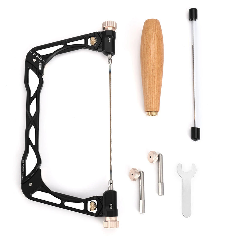 HONGDUI KM-19 6 Inch Coping Fret Combo Saw Coping Saw Coping Frame and Extra 3pcs Replacement Blades Set for Woodworking Plastic Rubber and Soft Metal Cutting