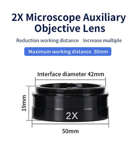 HAYEAR Versatile 0.3X 0.5X 2X Barlow Lens Set for C-MOUNT Industrial Microscope 42mm Mounting Thread Enhanced Precision High Magnification Imaging