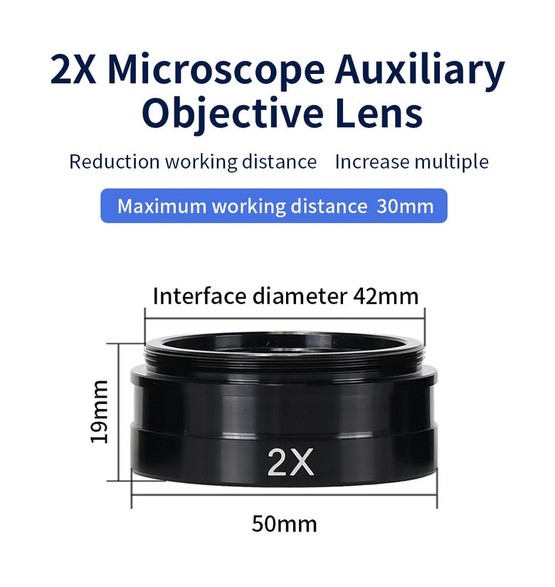 HAYEAR Versatile 0.3X 0.5X 2X Barlow Lens Set for C-MOUNT Industrial Microscope 42mm Mounting Thread Enhanced Precision High Magnification Imaging