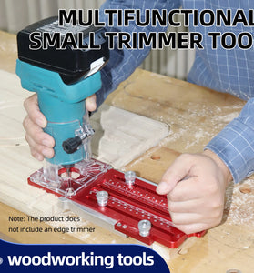 ENJOYWOOD Multifunctional Router Mortise Jig, Door Hinge Template, Guide Rail Adapter, Circular Slotting, for Wood Trimming and Grooving