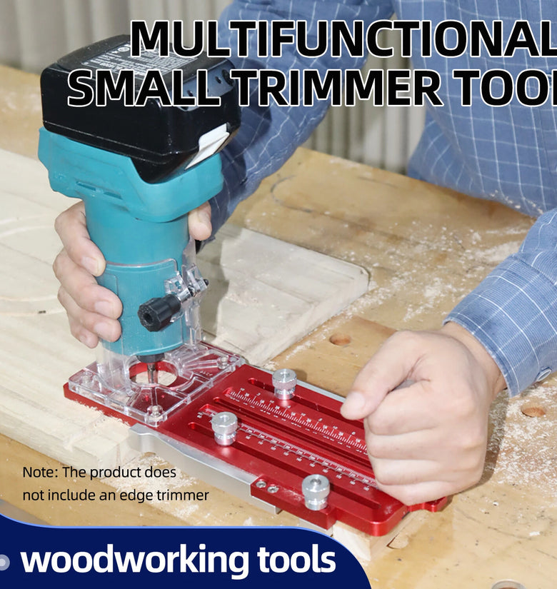 ENJOYWOOD Multifunctional Router Mortise Jig, Door Hinge Template, Guide Rail Adapter, Circular Slotting, for Wood Trimming and Grooving