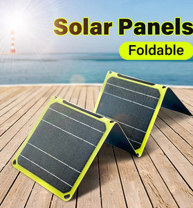 Outdoor Powerful Flexible Solar Panel 5V 28W Portable Battery Mobile Phone Charge PD 9V 12V for USB-A+USB-C Cells Power Bank