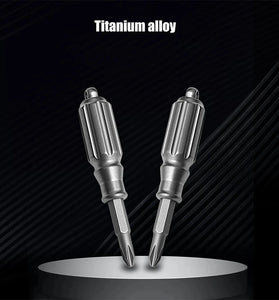 Titanium Alloy Screwdriver S2 Steel Bit High Hardness Non-Slip Tungsten Head Window Breaker Versatile EDC Tool
