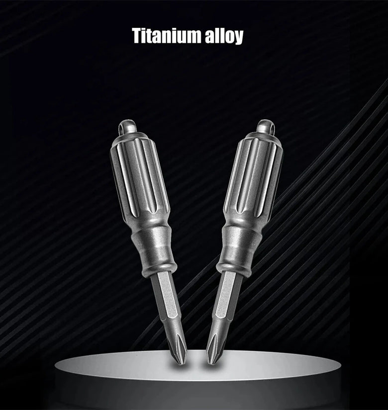 Titanium Alloy Screwdriver S2 Steel Bit High Hardness Non-Slip Tungsten Head Window Breaker Versatile EDC Tool