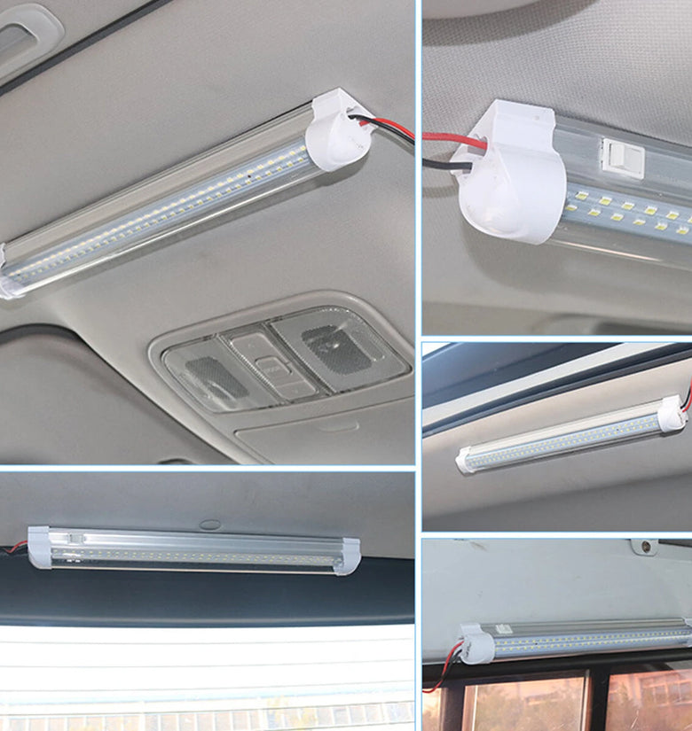 12V-85V 72LED 33cm Car Interior Light Strip Bar Van Bus Caravan Truck ON/OFF Switch