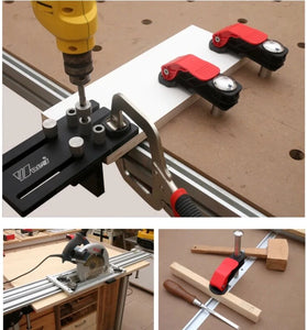 ENJOYWOOD 2 Pack 19mm 20mm Bench Dog Hold Down Quick Clamps Stainless Steel MFT Table T-Track Guide Rail System Clamps For MFT Table / T-Track / For Makita / Festool Guide Rail