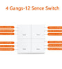 Tuya Smart ZigBee3.0 Switch 4 Gangs Scenario 12 Scenes Switch Push Button Controller Support Home Assistant Zigbee3.0 Gateway Required