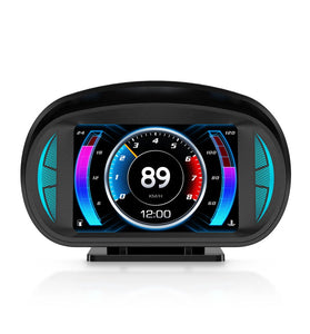 P2 HUD OBD2 Display Head Up Display Car with Slope Meter GPS Speedometer RPM Gauge On-board Computer