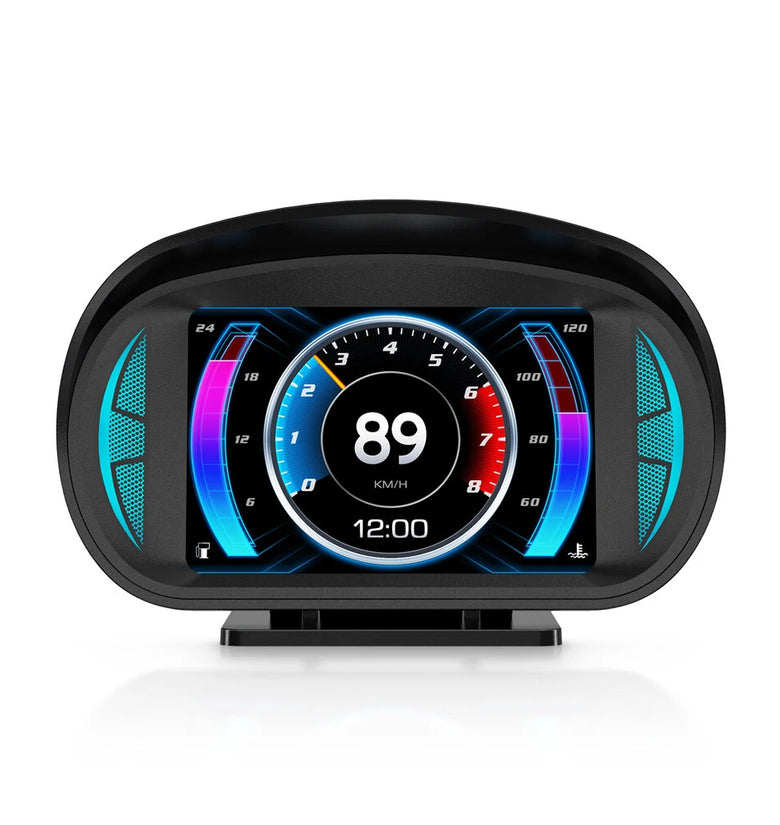 P2 HUD OBD2 Display Head Up Display Car with Slope Meter GPS Speedometer RPM Gauge On-board Computer
