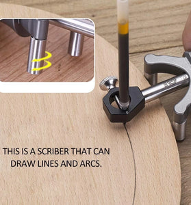 HONGDUI Woodworking Arc Scriber Adjustable Precision Linear Arc Scriber Parallel Line Drawing Tool