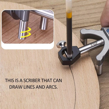HONGDUI Woodworking Arc Scriber Adjustable Precision Linear Arc Scriber Parallel Line Drawing Tool