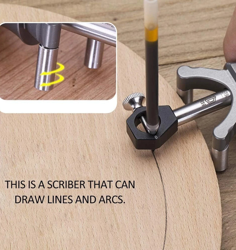 HONGDUI Woodworking Arc Scriber Adjustable Precision Linear Arc Scriber Parallel Line Drawing Tool