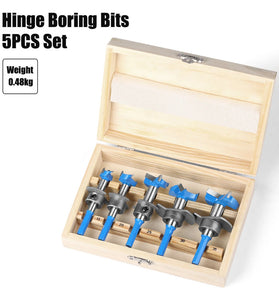 5PCS Hex Shank Hinge Boring Forstner Drill Bit Set Countersink Bit 15-35mm Cutting Diameter Hole Opener Hinge Hole Cutter for Woodworking / Plastic / Plywood