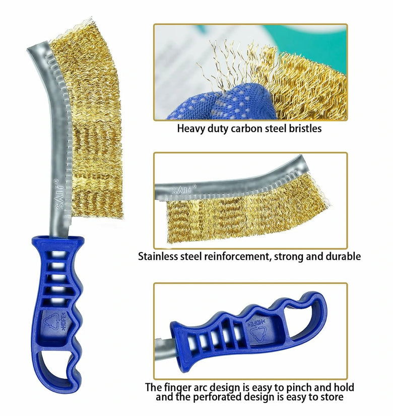 2PCS Heavy Duty Wire Brushes for Cleaning Rust Removal Carbon and Stainless Steel Bristles 11
