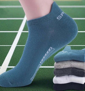 5 Pairs Mens Anti-odor Mesh Sports Socks Comfy Breathable Sweat  Ankle Socks Casual Soft Elastic Socks, Spring & Summer