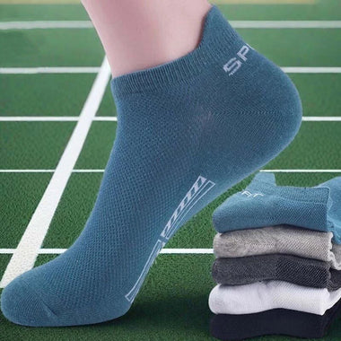 5 Pairs Mens Anti-odor Mesh Sports Socks Comfy Breathable Sweat  Ankle Socks Casual Soft Elastic Socks, Spring & Summer