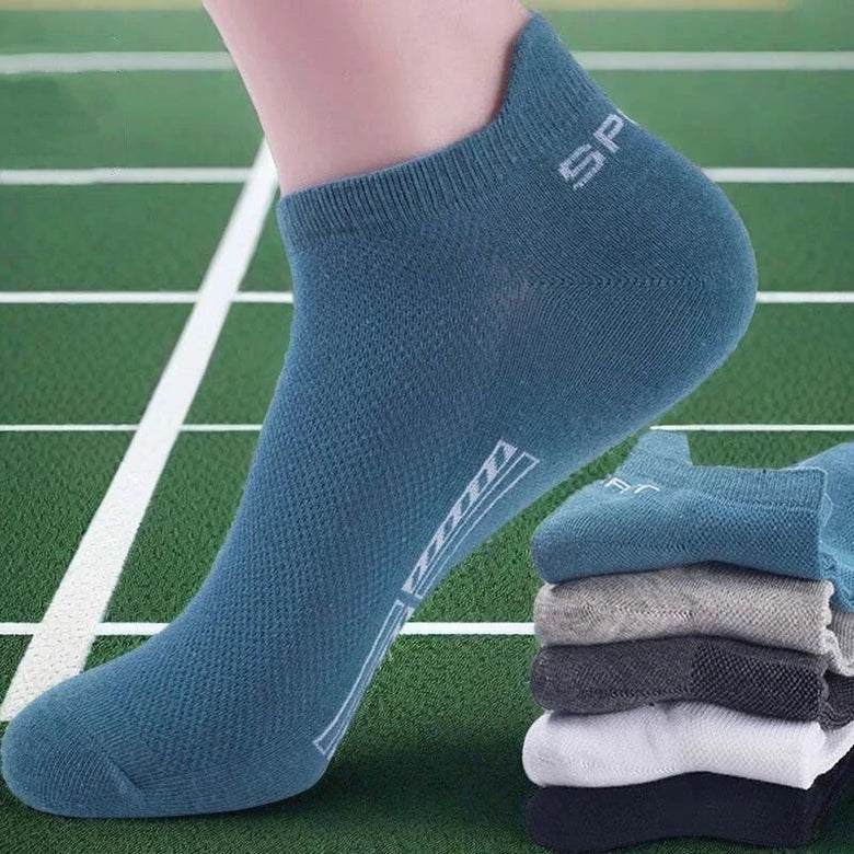 5 Pairs Mens Anti-odor Mesh Sports Socks Comfy Breathable Sweat  Ankle Socks Casual Soft Elastic Socks, Spring & Summer