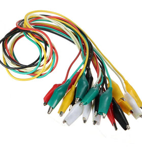 10pcs 50cm Double-ended Clip Cable Alligator Clip Testing Probe Lead Wire