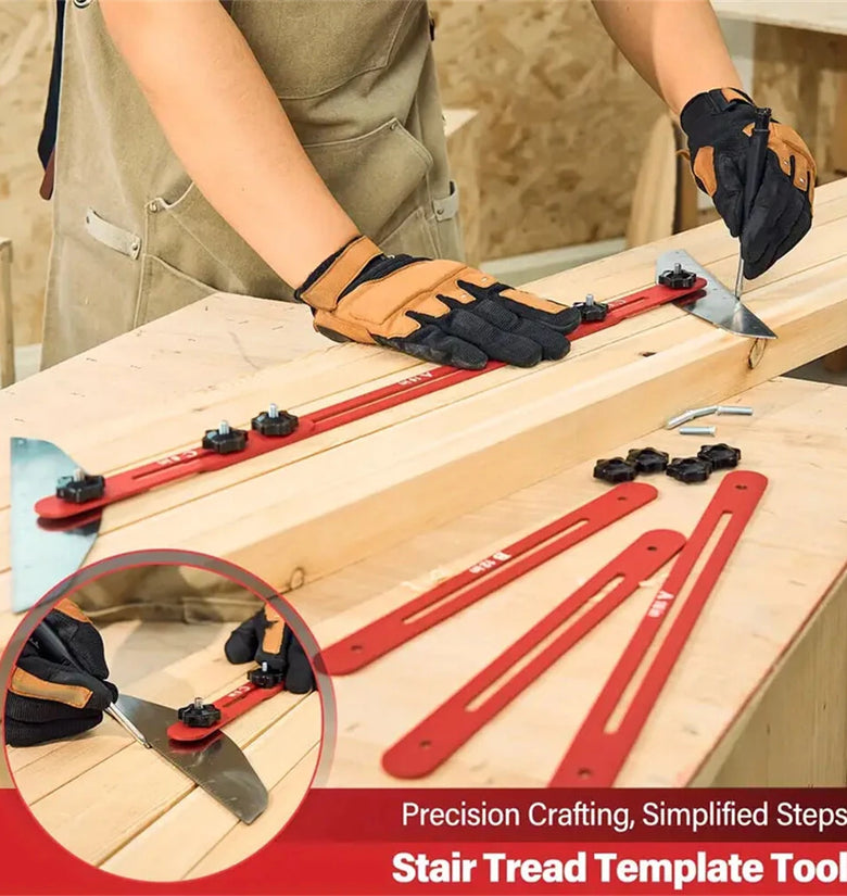 Stair Tread Gauge Template Tool Aluminum Alloy Stair Tread Jig for Stairs /  Risers / Partitions / Self and Cutting Drywall