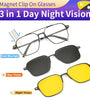 3 In 1 Magnetic Anti-blue Light Eyeglass with HD Polarized | Night Vision Lenses UV-resistant Lightweight Comfy Fashion Sunglasses