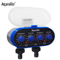 Aqualin Ball Valve Two Outlet Automatic Garden Irrigation Controller with Four-Dials Water Timer 0 Pressure Waterproof High-Impact Construction Ideal for Efficient Watering Management