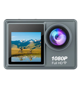 1080P Action Camera with 2.0inch Display Dual Colorful Screen 140 Wide Angle IP68 30m Waterproof Sport Camera with Wifi Connection Helmet Video Cam