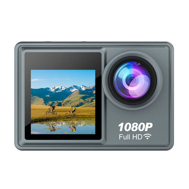1080P Action Camera with 2.0inch Display Dual Colorful Screen 140 Wide Angle IP68 30m Waterproof Sport Camera with Wifi Connection Helmet Video Cam