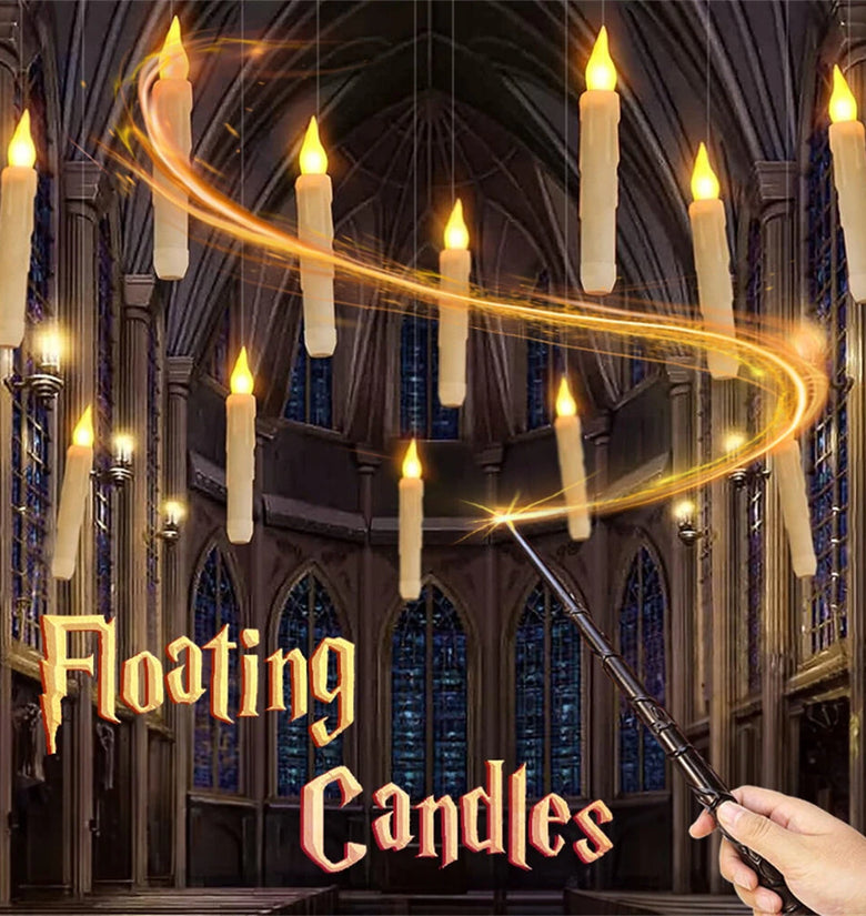 12 Pack Magic Candle Lights Halloween Birthday Party Decor  Remote Control Candle Glossy With Magical Wand