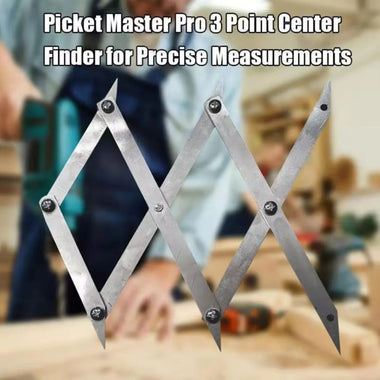 3-Point Picket Center Finder Tool Stainless Steel Layout Tool Accurate Measuring for Woodworking Welding Equal Spacing Precise Center Finding Expandable Divider