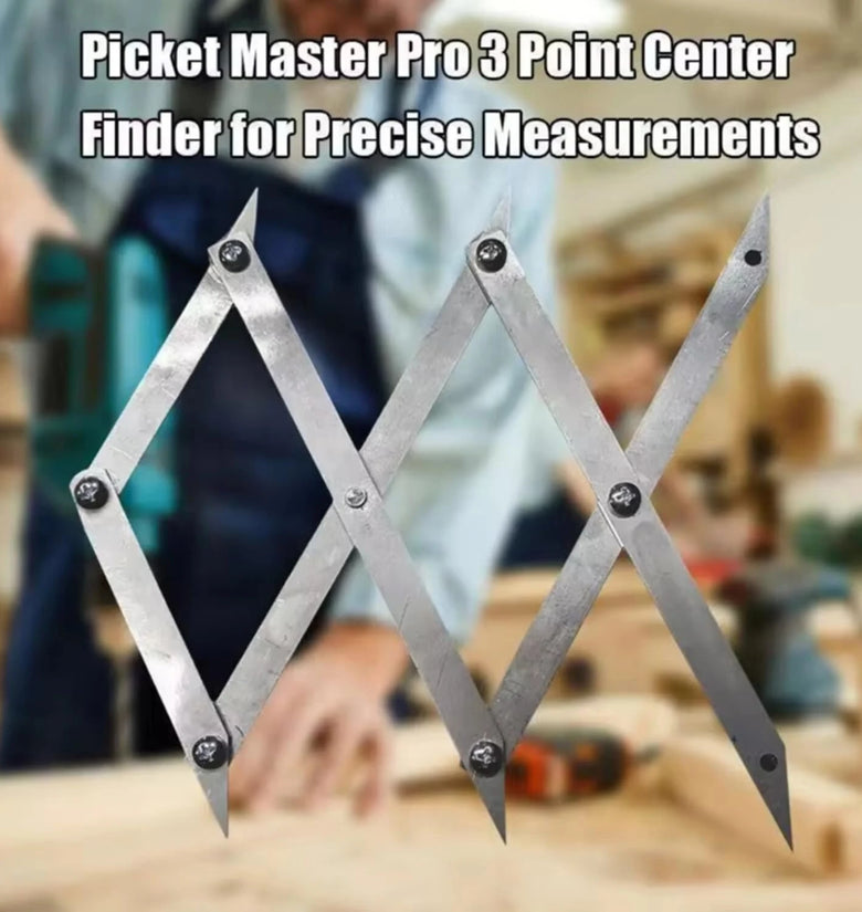 3-Point Picket Center Finder Tool Stainless Steel Layout Tool Accurate Measuring for Woodworking Welding Equal Spacing Precise Center Finding Expandable Divider