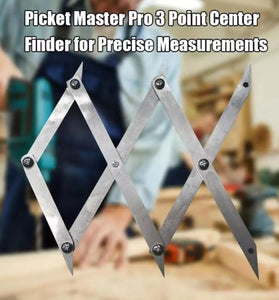 3-Point Picket Center Finder Tool Stainless Steel Layout Tool Accurate Measuring for Woodworking Welding Equal Spacing Precise Center Finding Expandable Divider