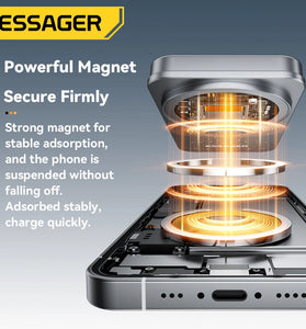 ESSAGER Qi2 2-in-1 Desktop Wireless Charger 15W Fast Wireless Charging Phone Holder for Smart Phones for iPhone 17 17Pro 16 15 Pro Max for Huawei Pura 80 Ultra for SAMSUNG for Airpods for Apple Watch