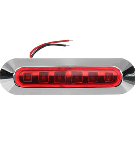 10PCS 12V 24V 6 LED Side Marker Lights Lamp Red for Truck Trailer Caravan Lorry Van