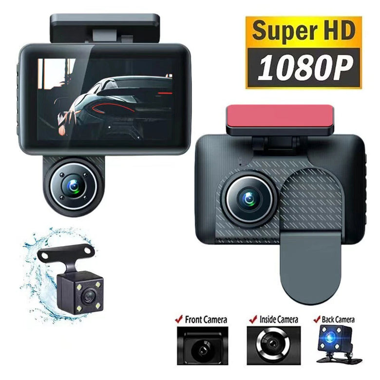 4 Inch 2/3 Lens Car Driving Recorder Dash Cam HD 1080P Night Vision Enhanced Video Recording Car Recorder DVR