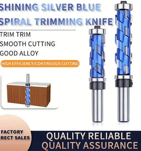 High-Grade Carbide Flush Trim Router Bit with 1/2" Round Shank Double Bearing Design for Woodworking Projects Ideal for Precision Trimming & Template Work