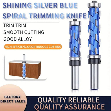 High-Grade Carbide Flush Trim Router Bit with 1/2" Round Shank Double Bearing Design for Woodworking Projects Ideal for Precision Trimming & Template Work