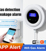 WiFi Enabled Gas Leak Detector with Digital Display and Temperature Sensor for Detection of Natural Gas Methane and Biogas with Voice Alerts and Breakdown Self Check Function