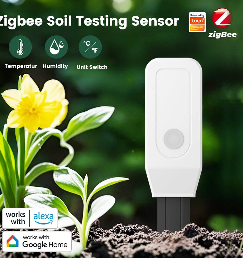 Tuya WiFi/Zigbee3.0 Smart Soil Moisture Tester Thermometer Hygrometer Gardens Farms Lawns Plants Flowers Digital Monitor Gardening Tool
